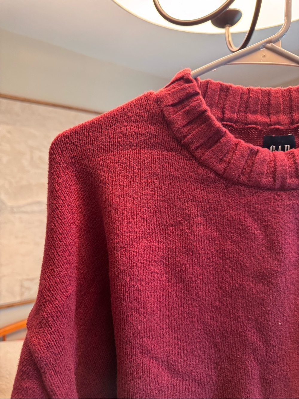 GAP Women's Crewneck Sweater in Deep Wine Red